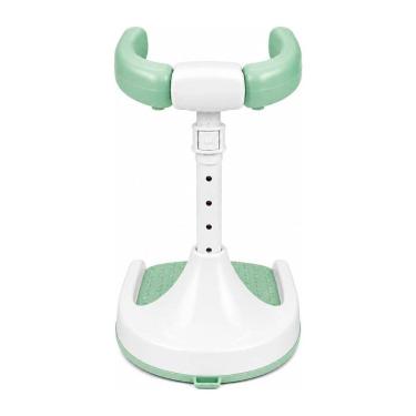 Imagem de Suporte de Banho para Bebê em Pé Ajustável 44-54cm com Apoio Frontal e Base Antiderrapante para Box Chuveiro - Verde