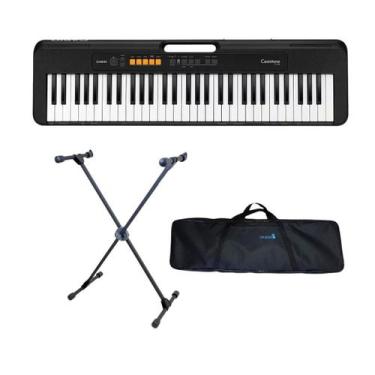 Imagem de Kit Teclado Casio Casiotone Digital Ct-s100 + Bag Viasom C5S C/ Alça +