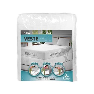 Imagem de Saia para Cama Box Solteiro 90x190cm Branca - Lynel 77157