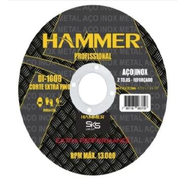 Imagem de Disco de Corte Profissional Aço/Inox Hammer 180mm Extra Fino
