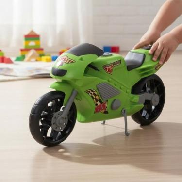 Imagem de Moto Infantil Veículo Criança Brinquedo Presente Verde Transporte Meni