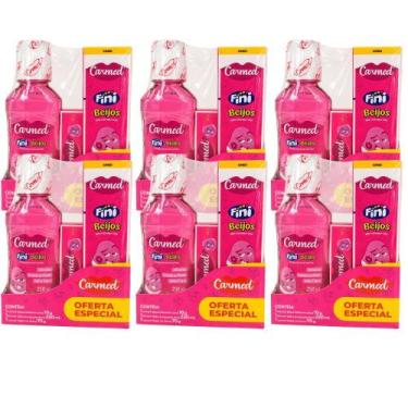 Imagem de Kit 6 Carmed Fini Beijos 3 Itens Higiene Bucal Hidratante - Cimed