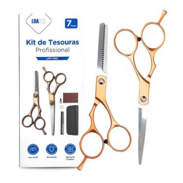 Imagem de Estojo Kit Corte De Cabelos Tesouras - Nilo-imports