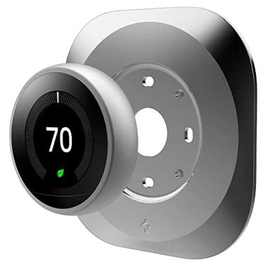 Imagem de Spigen Placa de Parede projetada para Google Nest Learning Termostato - Prata Inoxidável
