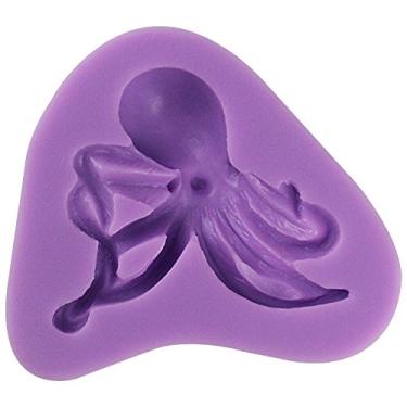 Imagem de FUNSHOWCASE Molde de silicone para doces, polvo de peixe-diabo, para decoração de bolos, topo de cupcake, chocolate, fondant, joias, argila de polímero, sabonete, projetos de artesanato