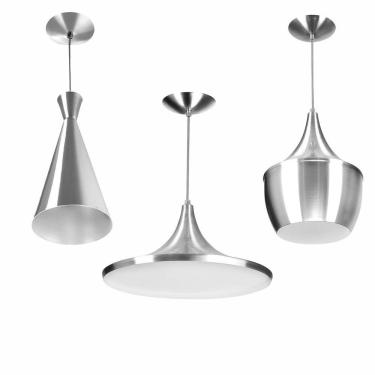 Imagem de Kit 3 Pendente Funil Gourmet Balão NY Chapéu Chinês Escovado