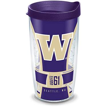 Imagem de Tervis Feito nos EUA Copo isolado da Universidade de Washington Huskies com paredes duplas mantém as bebidas frias e quentes, 473 ml, Spirit