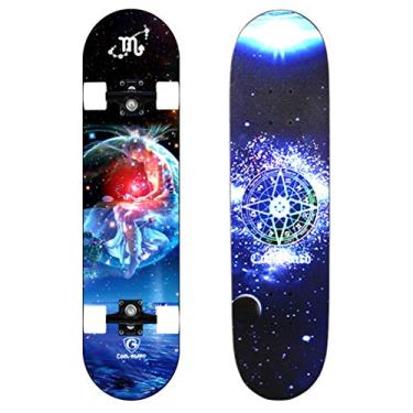 Imagem de AKT Skate Boy Girl Skate Double Kick Skate Pro 81 X 8 polegadas Trick Skate com 4 rodas leves PU para reconhecimento de crianças jovens, Escorpião