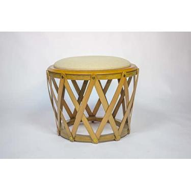 Imagem de Pufe Vira Mesa Linho Bege 45x60x60cm