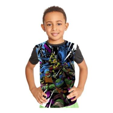 Imagem de Camiseta Infantil Tartarugas Ninjas Desenho Ref:911 - Smoke
