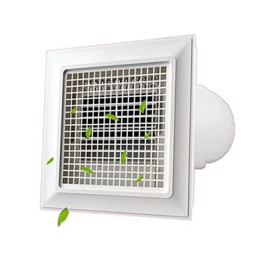 Imagem de Fã exausto Fã de ventilação do teto do banheiro, 30 × 3 0cm Ventilador de refrigerador de sopro direto quadriculado, amplo ventilador de exaustão silencioso de volume de ar com painel de grade grande