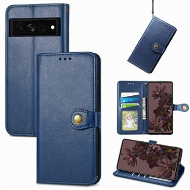 Imagem de YUNCHAO Caixa de telefone Para Google Pixel 7 Pro 5G Retro Solid Color Buckle Leather Case capa para celular
