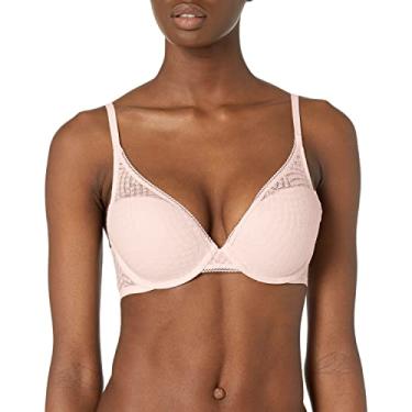 Imagem de Calvin Klein Sutiã feminino de renda Geo com caimento perfeito, Coxa de ninfa, 32A