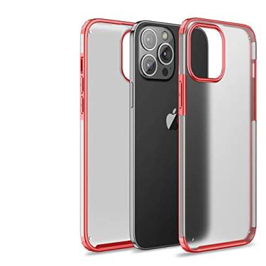 Imagem de Capa de silicone transparente skin Feel Scrub para iphone 13 12 11pro max mini x xs xr 7 8 plus se2020 capa simples fashion, vermelha, para iphone 12 pro