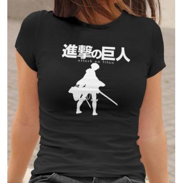 Imagem de Camiseta Baby Look Shingeky No Kyojin Feminino Preto - Mikonos