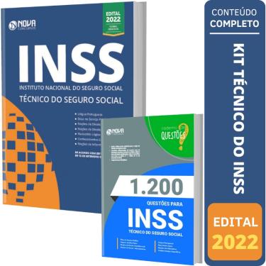 Imagem de Kit Inss 2022 Apostila Técnico Do Inss + Caderno De Questões