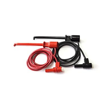 Imagem de Macro-gancho de perfuração de isolamento para plugue padrão (4 mm) banana plug 48" chumbo de teste (18 AWG PVC) - conjunto de 2: vermelho, preto