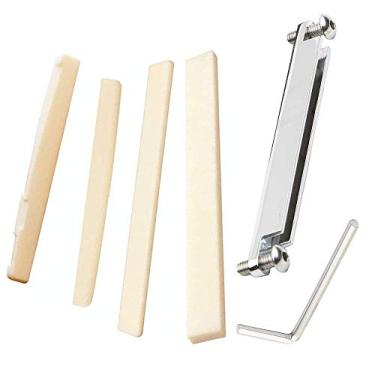 Imagem de Jiayouy Conjunto de porca de sela de inserção de ponte de guitarra eixo ajustável com parafusos L-Wrench peças de substituição de guitarra