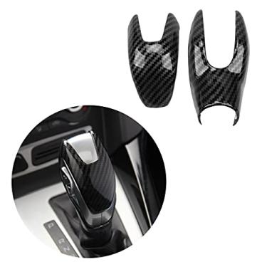 Imagem de JINZHAO Estilo esportivo com impressão de fibra de carbono Auto Gear Shift Knob Cover Trim para Ford Fusion Focus EcoSport Edge Escape Transit Connect Minivan C-Max Energi Wagon Acessórios