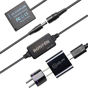 Imagem de RONFEN DMW-DCC11 DC Acoplador DMW-BLE9 DMW-BLG10 Bateria falsa Cabo USB-C Kit Adaptador PD Compatível com Câmeras Panasonic Lumix DMC-TX1 S6 GF3 GF5 GF6 GX7 GX85 GX9 ZS100 ZS200 TZ110 ZS80 LX100 II G10000000 , ,