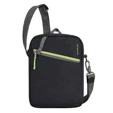 Imagem de Travelon Bolsa tiracolo Greenlander pequena antifurto, Preto Jet, 7.5"W x 10.5"H x 2.75"D, Travelon Bolsa tiracolo Greenlander pequena antifurto