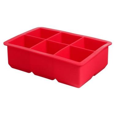 Imagem de Forma De Gelo Para Drinks Em Silicone Vermelho 11,5X16,5X5cm - Hauskra