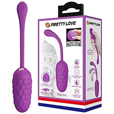 Imagem de Marina Pretty Love Bullet Texturizado Vibratório Super Mácio em Silicone 12 Vibrações 20cm x 3,5cm Recarregável