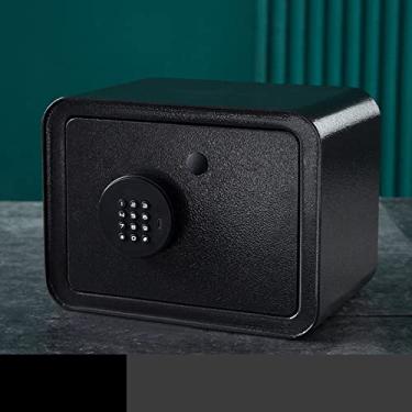 Imagem de Mini cofre à prova de alavancagem digital eletrônico de metal com abertura superior para crianças caixa de dinheiro ferramentas de gerenciamento de dinheiro para cédulas moedas(black)