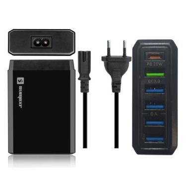 Imagem de Estação Carregador De Celular Turbo 38W 5 Saídas Usb + Pd Tipo C - Sum