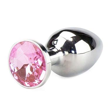 Imagem de Plug Anal em Alumínio Polido com Detalhe de Joia na Base - TAMANHO: P 6,5 x 2,5 CM REF:PL007P