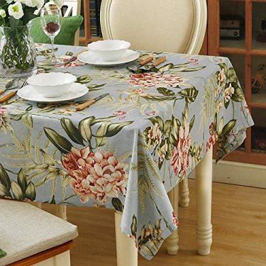 Imagem de toalha de mesa de tecido retangular de qualidade impressão design para cozinha jantar decoração de mesa com flores de bainha 100 × 160cm
