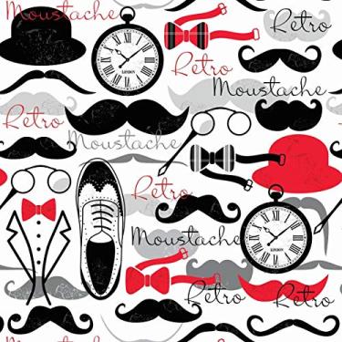 Imagem de Papel De Parede Adesivo Lavável Moustache 3m