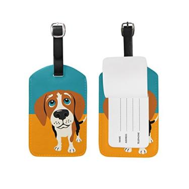 Imagem de Etiquetas de bagagem My Daily Beagle para cães, bolsa de couro de poliuretano, etiqueta de bagagem, conjunto de 2 peças