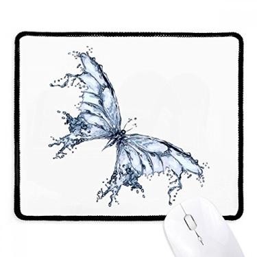 Imagem de Mouse pad Blue Butterfly Kite com borda costurada, tapete de borracha para jogos