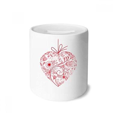 Imagem de DIYthinker Caixa de moedas de cerâmica com caixa de dinheiro para Dia dos Namorados com flores