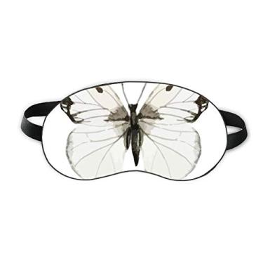 Imagem de Borboleta com asas brancas escuras, proteção para os olhos, cobertura macia para a noite