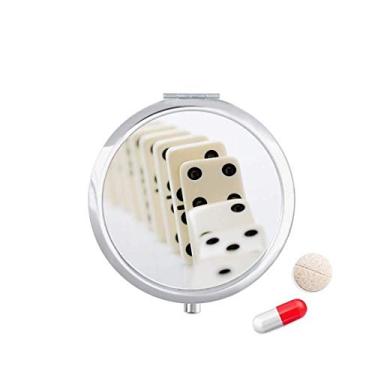 Imagem de Gambling Pai Gow Dominó Photo Pill Case Pocket Medicine Storage Box Dispenser Recipiente