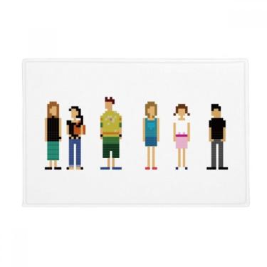 Imagem de DIYthinker Tapete antiderrapante para porta de banheiro com personagens do jogo Pixel