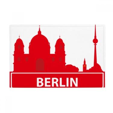 Imagem de DIYthinker Tapete para porta de banheiro com padrão de marco vermelho Berlim Alemanha antiderrapante