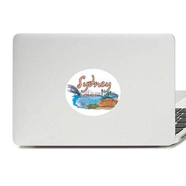 Imagem de Adesivo de notebook com emblema de vinil em aquarela da Ópera de Sydney da Austrália