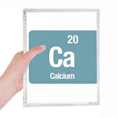 Imagem de Caderno de ciências com elemento químico de cálcio Ca com folhas soltas e diário recarregável