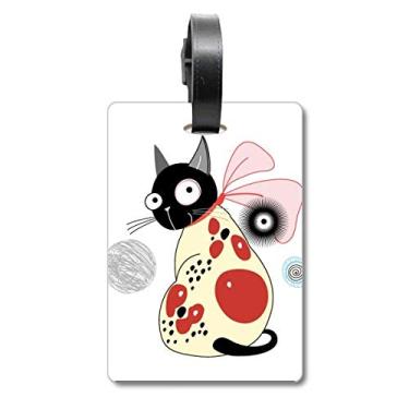 Imagem de Animal Pet Lover Linda Mala de Gato Etiqueta Etiqueta de Bagagem Etiqueta de Bordado