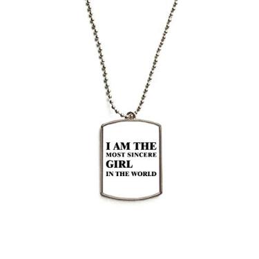 Imagem de DIYthinker Colar de aço inoxidável com pingente para cachorro I Am The Sincere Girl