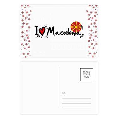 Imagem de I Love Macedônia Bandeira da Palavra Amor Ilustração Coração Natal Flor Celebração Cartão Postal Bênção Cartão de Correio