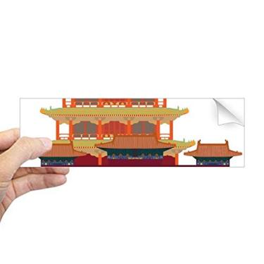 Imagem de DIYthinker China Architecture Landmark Adesivo retangular padrão tradicional para para-choque notebook janela decalque