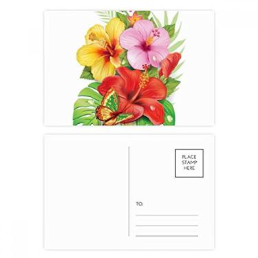 Imagem de Conjunto de cartões postais Borboleta Best Wish Buquê de flores Cartão de felicitações de aniversário