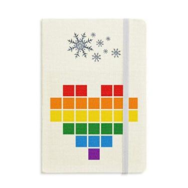 Imagem de Rainbow Gay Lésbica Pequena Caixa Coração LGBT Caderno Grosso Diário Flocos de Neve Inverno