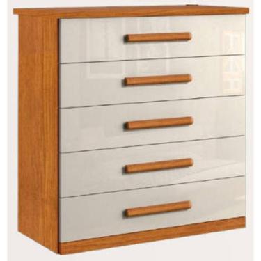 Imagem de Cômoda para quarto 5 gavetas corrediças telescópicas - Toronto-Nature/Off - Bianchi Móveis