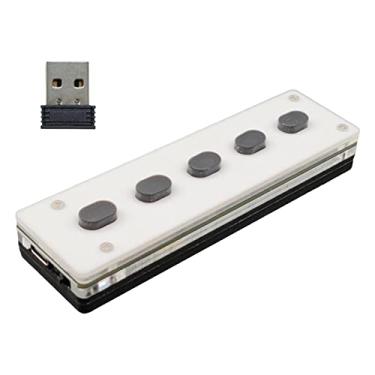 Imagem de Mini teclado programável de 5 teclas Teclas de silicone Teclado sem fio para jogos Plug and Play Economizando espaço na mesa Conexão de modo, com receptor USB