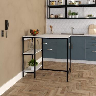 Imagem de Mesa Bistrô 100x60cm Active Yescasa Branco Chess/Preta